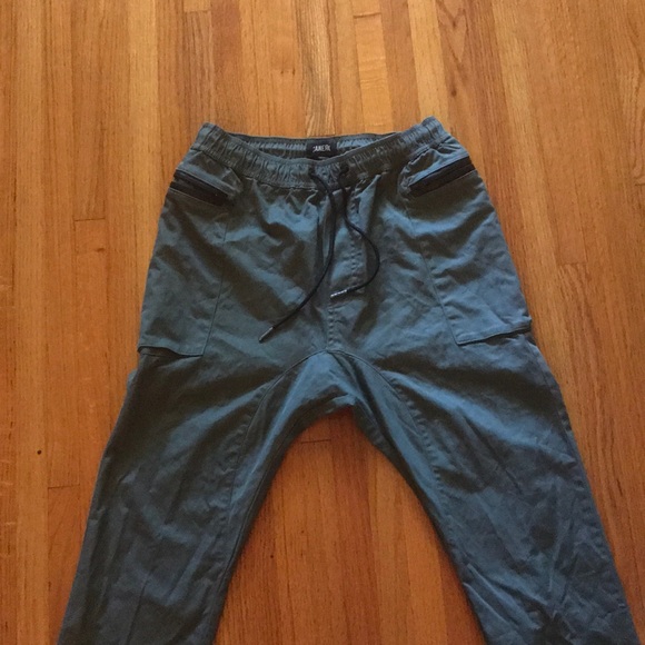 Zanerobe army green pants with zippers - Picture 2 of 6